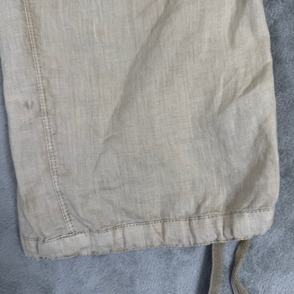 Tommy Bahama Relax Aubrey Fit Linen Pants Beige Tan Cropped Wide Leg Womens 10 - Picture 3 of 12